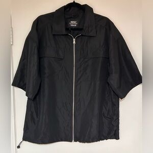 WESC Black Open Wind Nylon Full Zip Shirt Size Large NWT